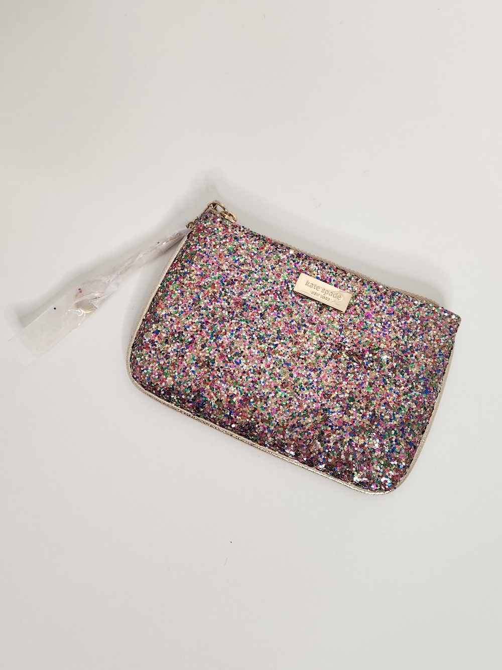 kate spade Multicolor Glitter Coin Purse with Gold Accent
